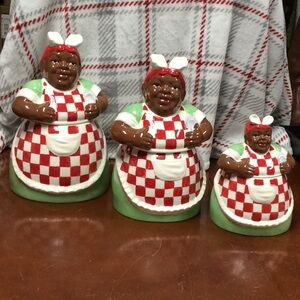 Casa Vero  By ACK Hand painted 3 pc canister set.